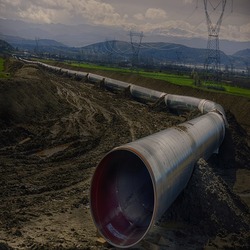 This is a pipeline, likely used for water transport.